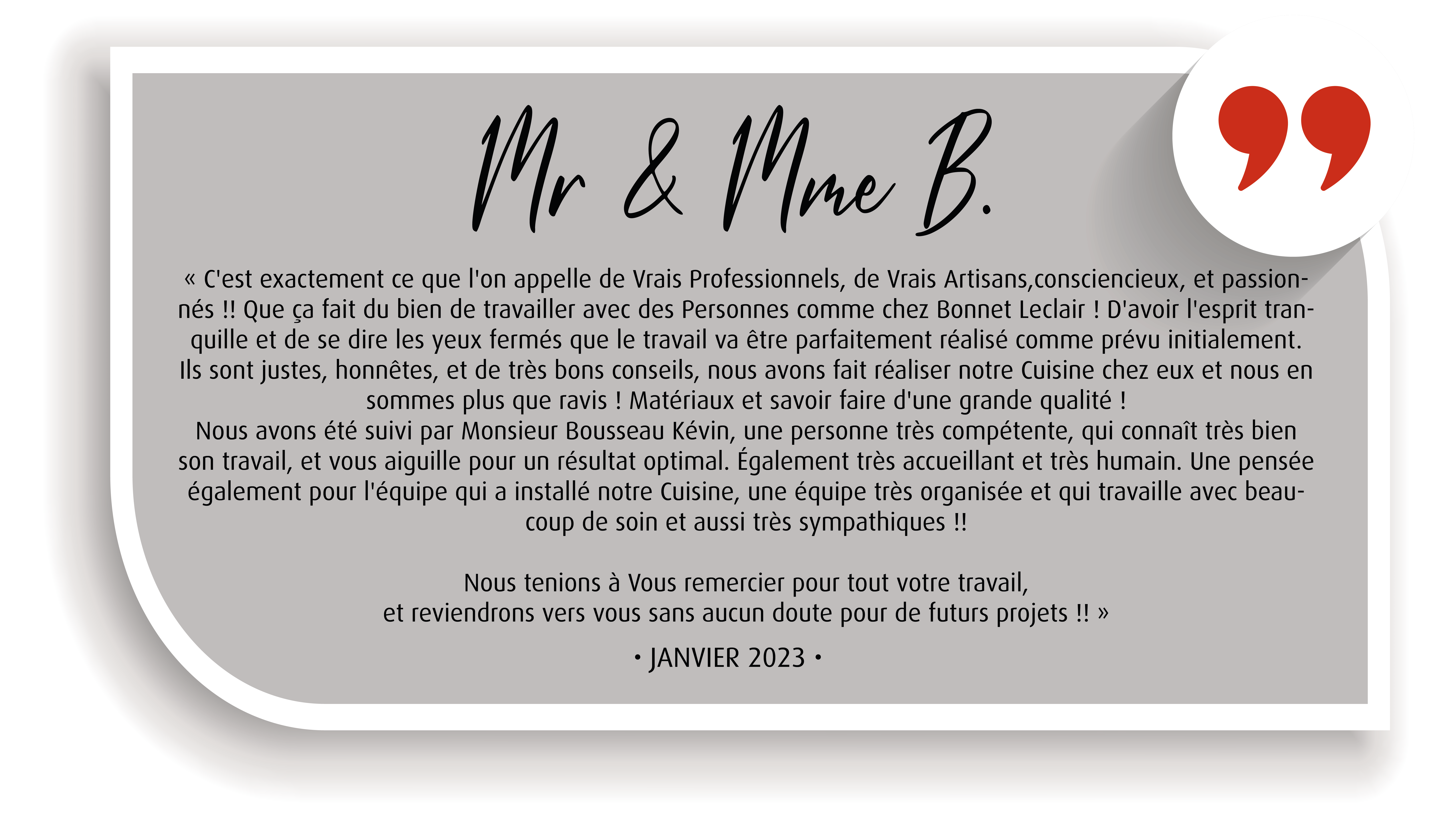 Avis Bonnet Leclair Mr Mme B
